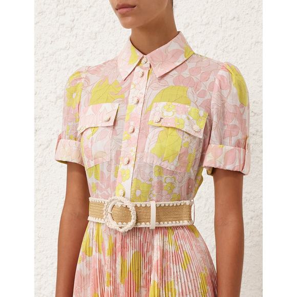 Zimmermann Pink and Yellow Mini Dress - Picture 3 of 8